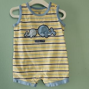 Carter's Yellow and Blue Striped Baby Romper